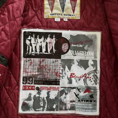 Avirex 'Black Aces' Leather Varsity Jacket - XL | XL, Black