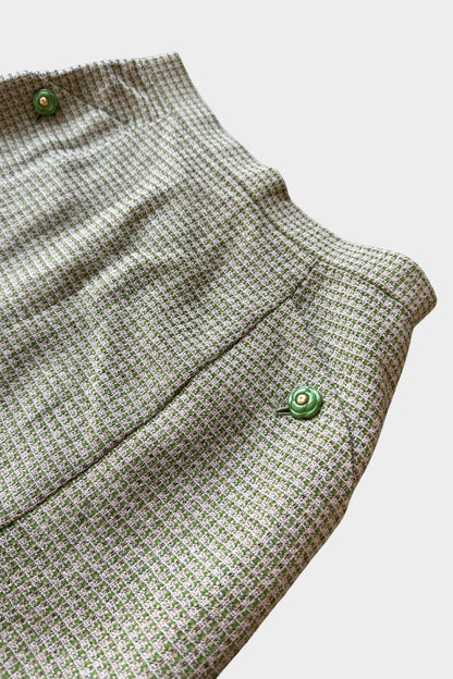 Vintage Curated Herringbone Green Skirt Suit