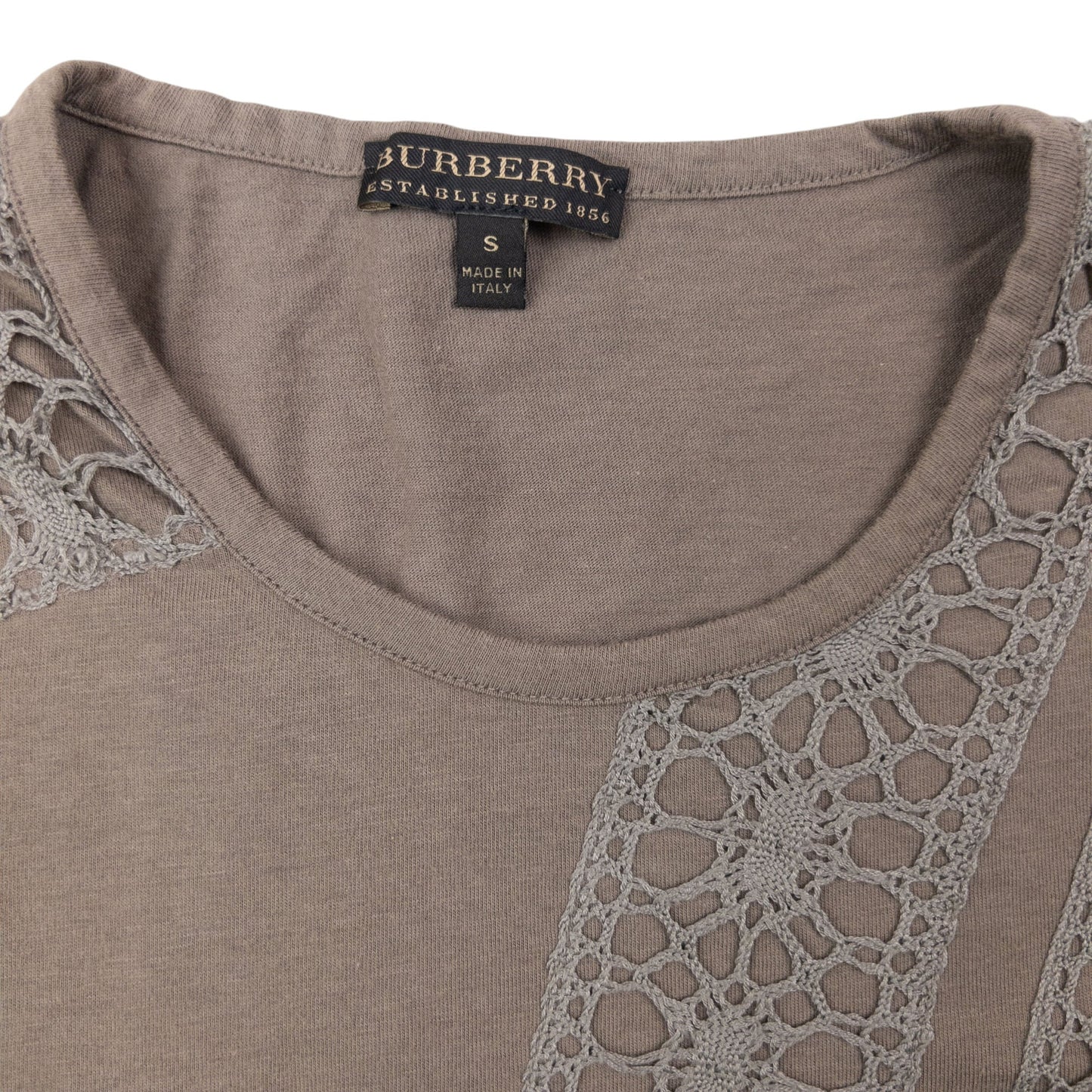 Vintage Burberry Lace Detail Long Sleeve T Shirt Size S | Small, Beige