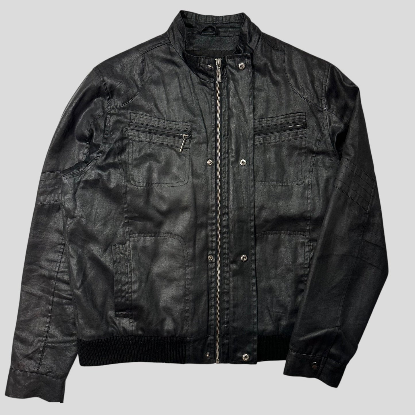 Kathrine Hamnett 00’s Poly Cotton Moto Bomber Jacket - M/L | Default Title, Black