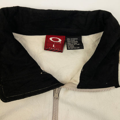 Vintage 90s Oakley Zip Up Fleece Gilet Size L | Large, Beige