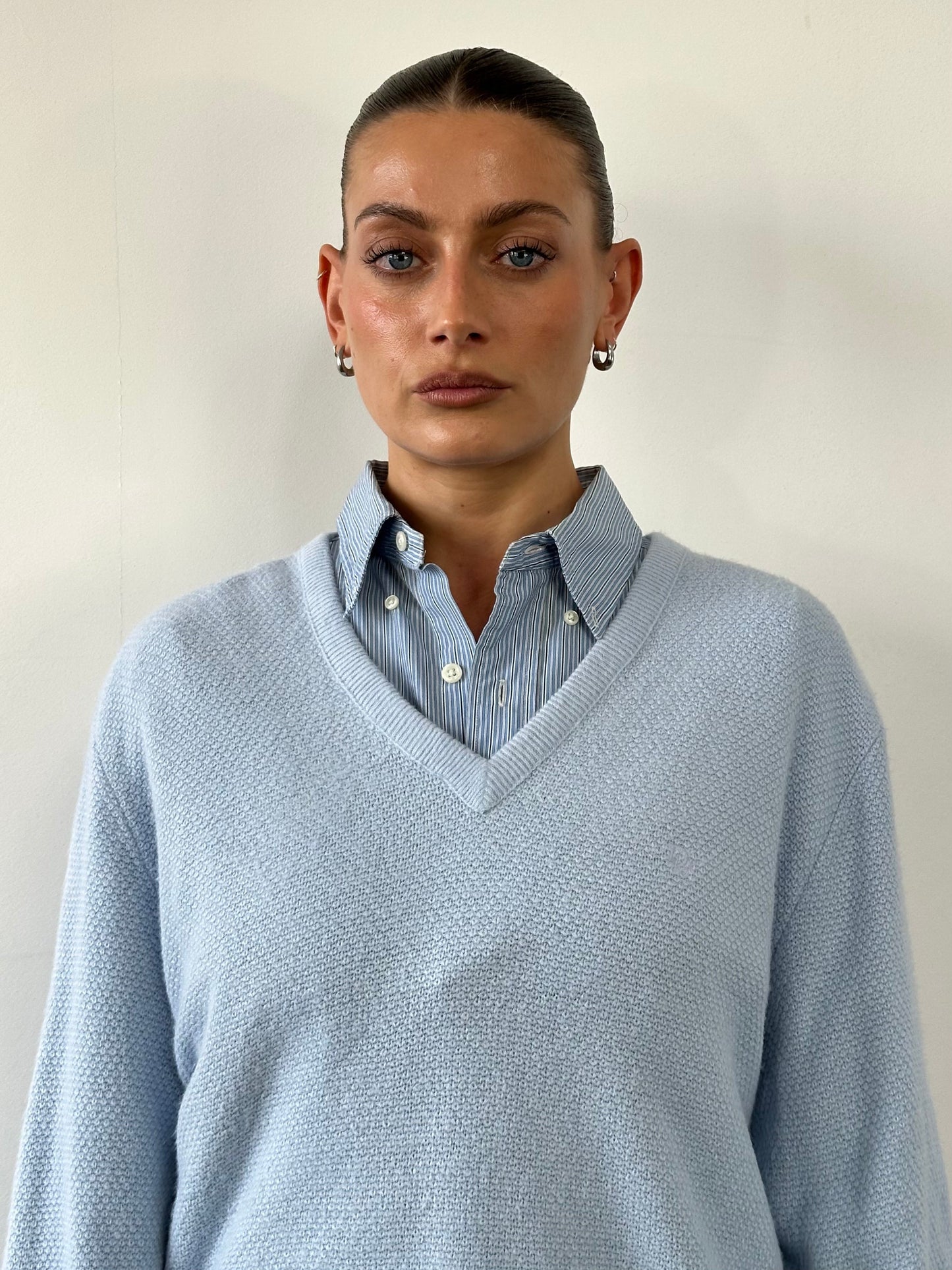 Christian Dior 1980s V Neck Logo Knitted Jumper - L