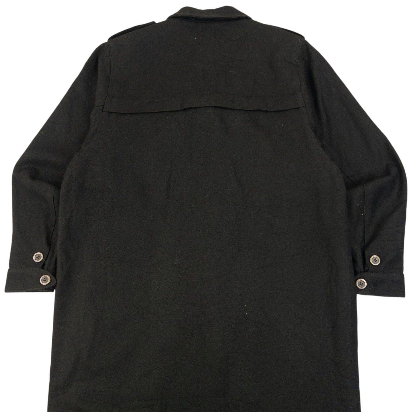 Vintage 2000s Yohji Yamamoto Half Button Longline Jacket Womens Size XL | XL, Black