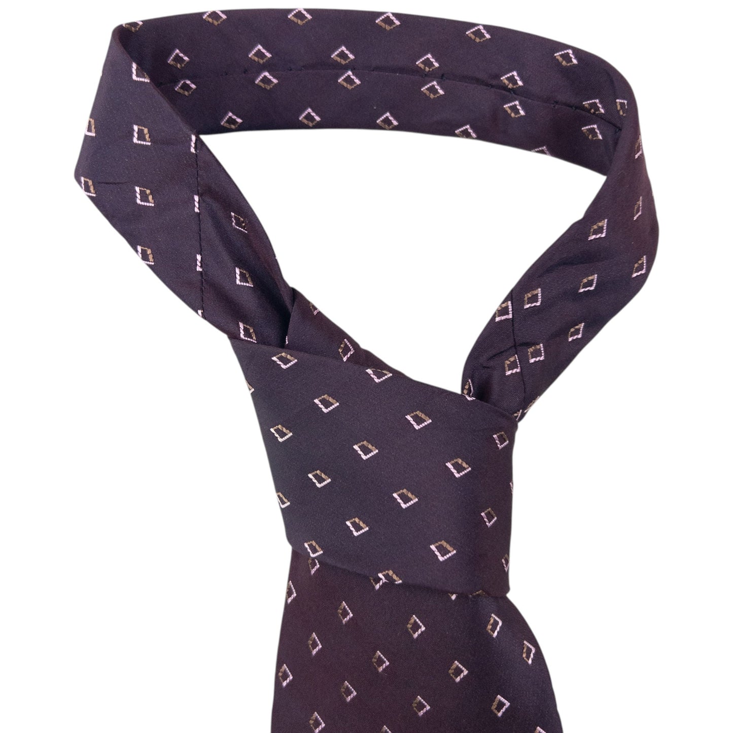 Vintage 90s Issey Miyake Pattern Silk Tie | O/S, Purple