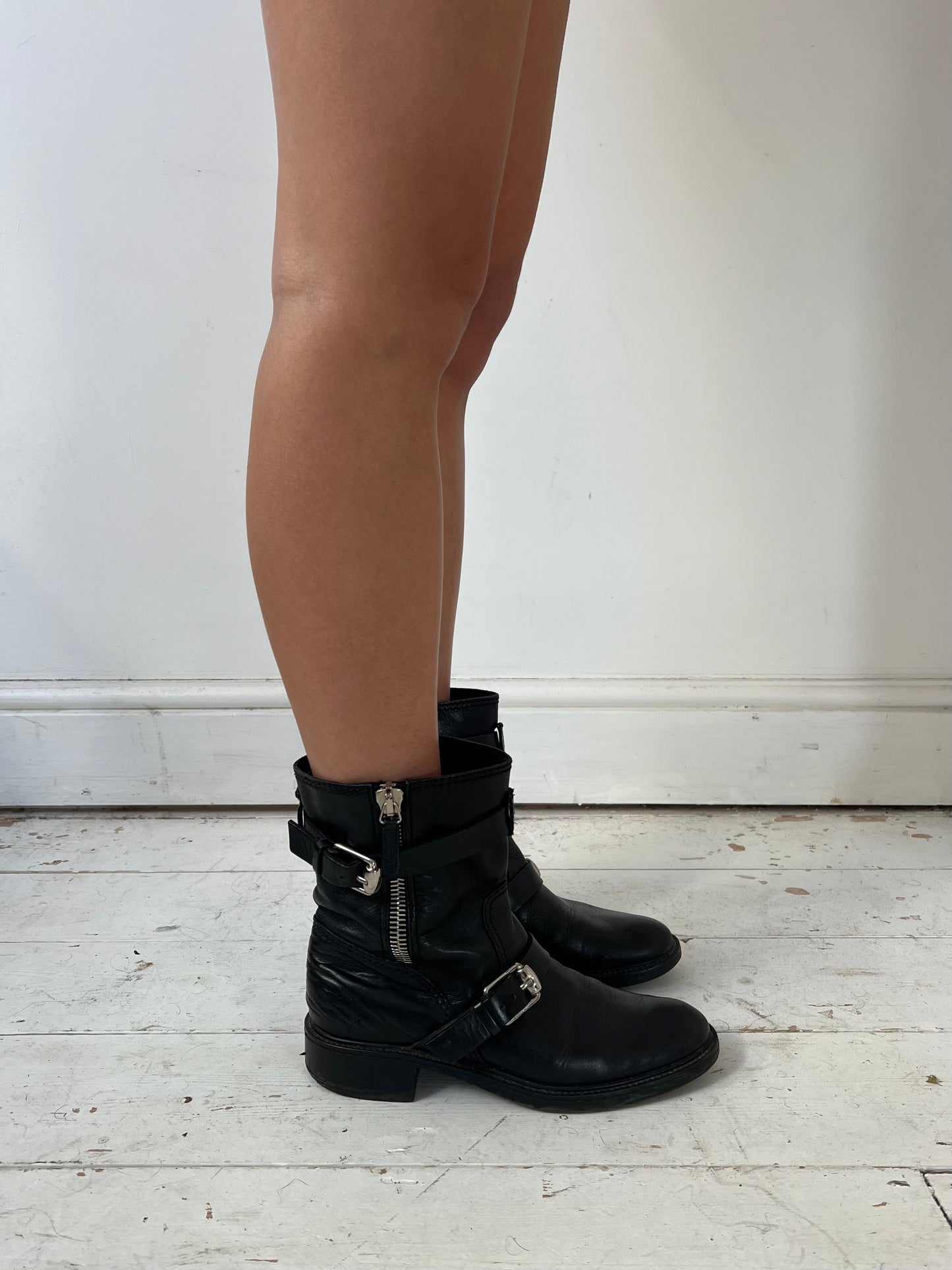 GUCCI BIKER BOOTS (EU 39) | DEFAULT TITLE, Black
