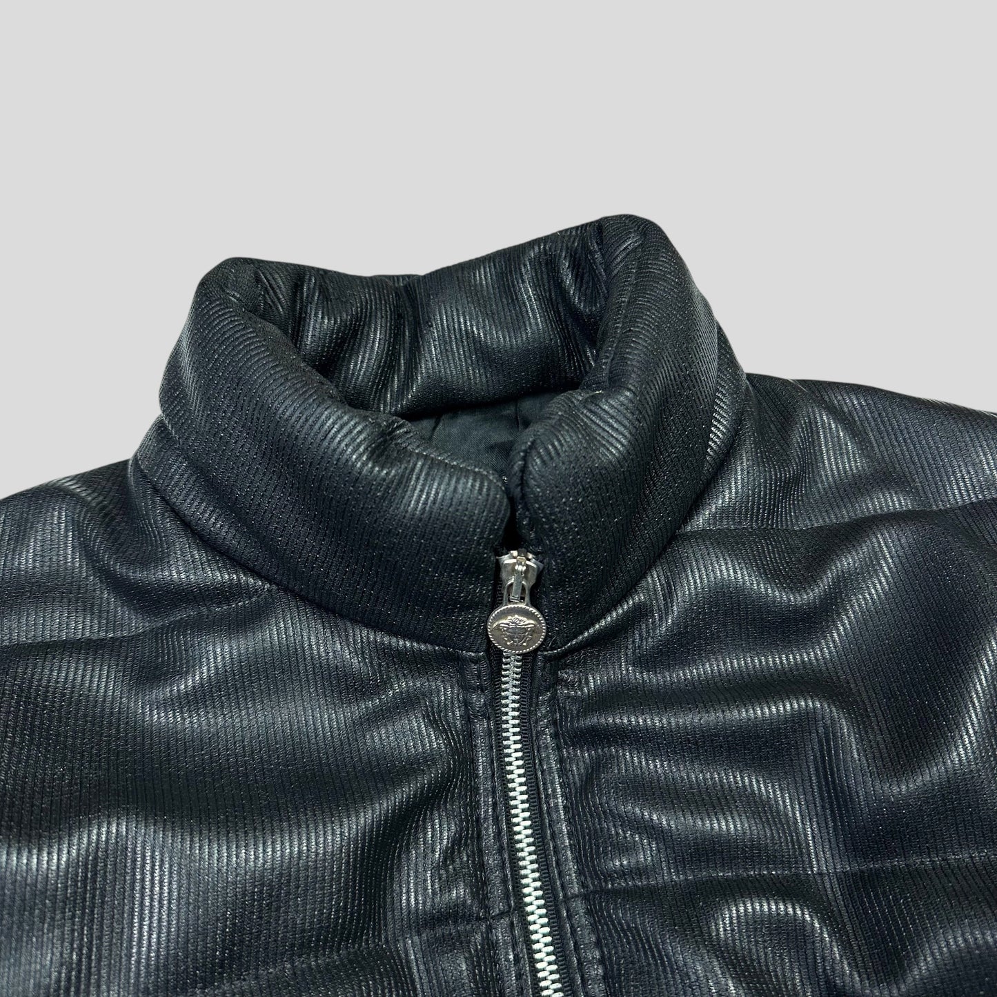 Versace VJC 90’s Liquid Silk Ribbed Cropped Puffer - S/M