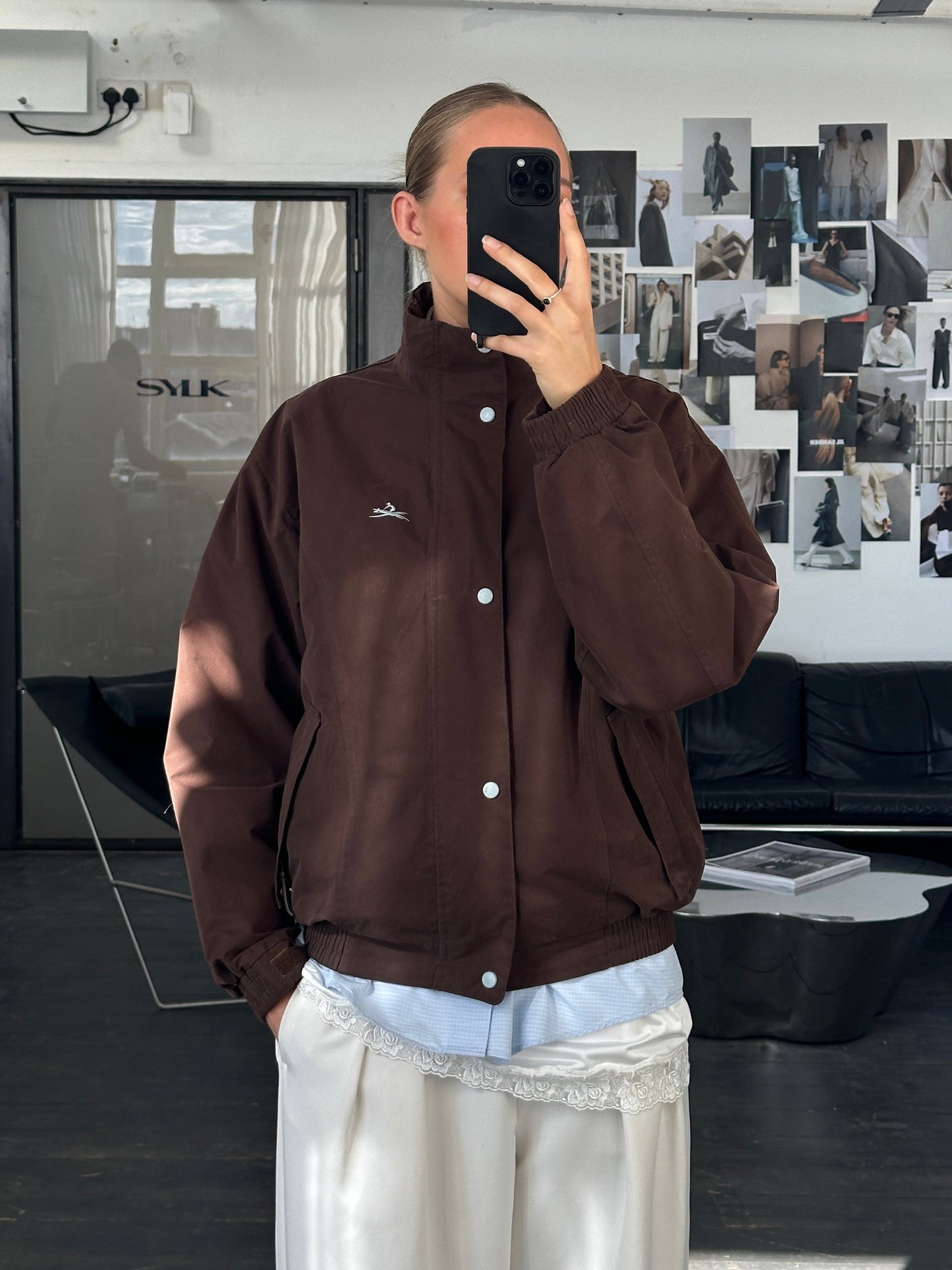 Vintage 2000s Double Zip Boxy Bomber Jacket - M/L