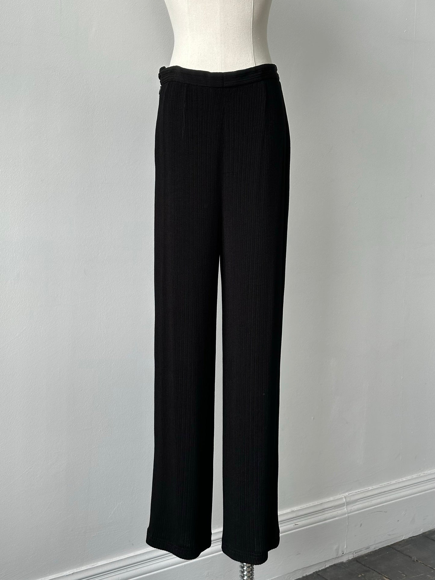 Mani 1990s Plisse Straight Leg Trousers - W28