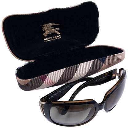 Vintage Burberry Nova Check Embossed Tortoise Shell Sunglasses