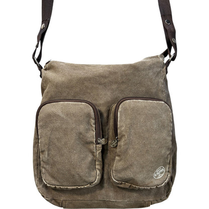 DKNY 00’s Canvas Multipocket Messenger Bag | O/S, Brown