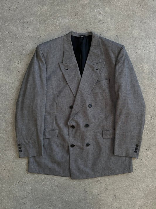 Christian Dior Monsieur 1980s pure wool houndstooth blazer in size 44R/XL, stylish tailored men's blazer with classic pattern.