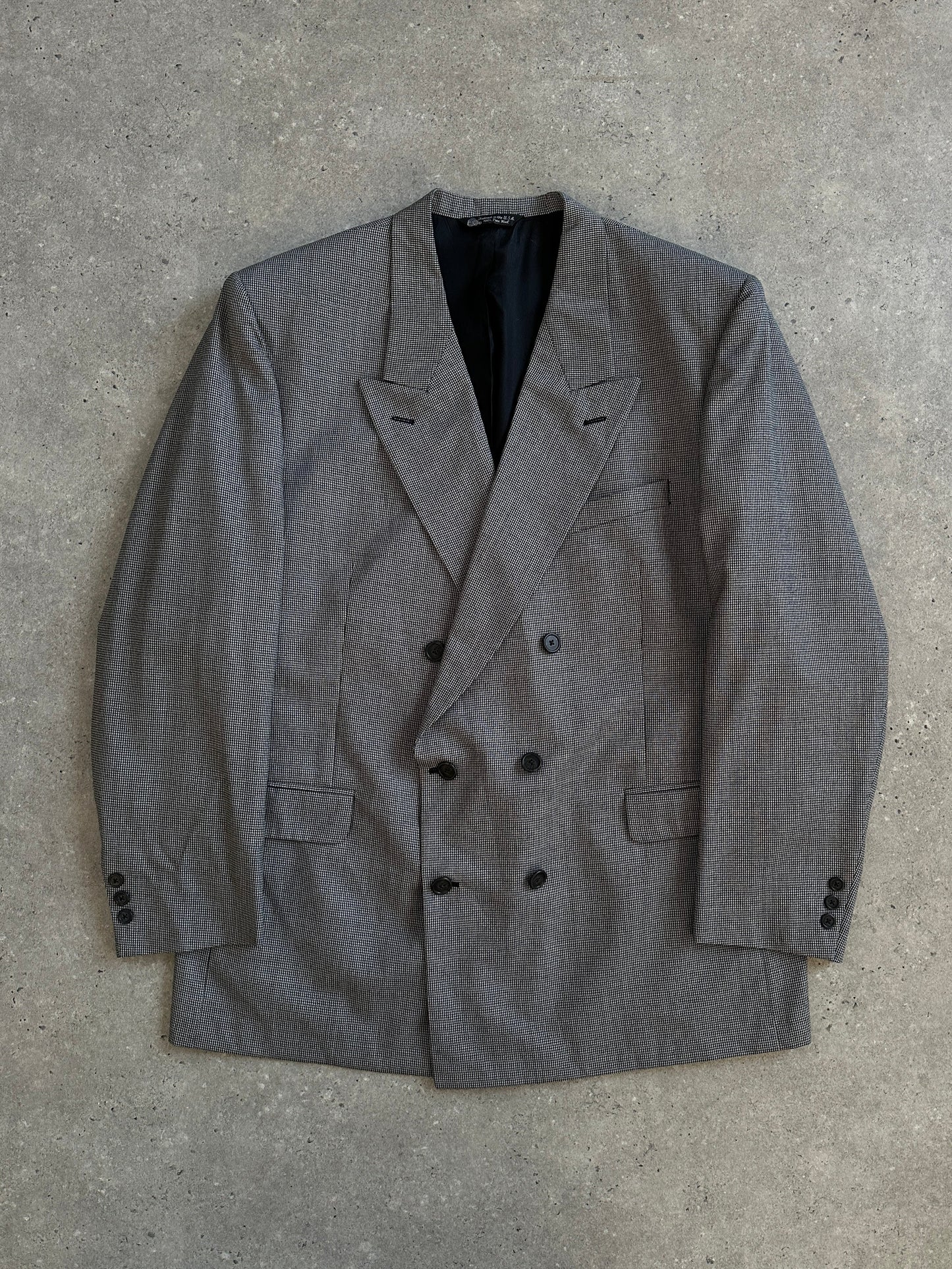 Christian Dior Monsieur 1980s Pure Wool Houndstooth Blazer - 44R/XL