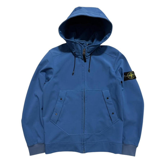 Stone Island Blue Soft Shell-R Jacket | Small, Blue