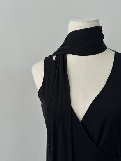Vintage 1990s Beaded Scarf Wrap Midi Dress - M
