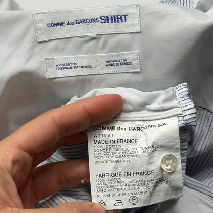 CDG SHIRT 00’s Reversible Embroidered Stripe Boxy Shirt - M/L