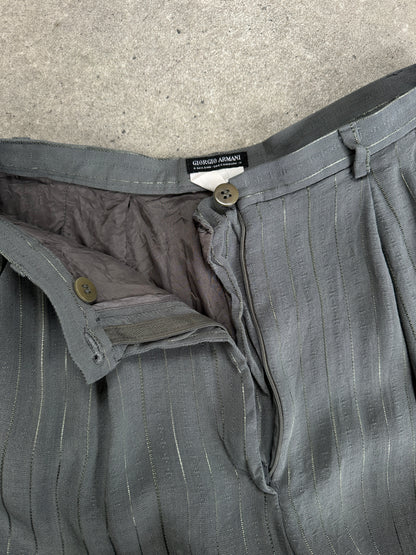Girogio Armani 1990s Striped Straight Leg Tailored Trousers - W25