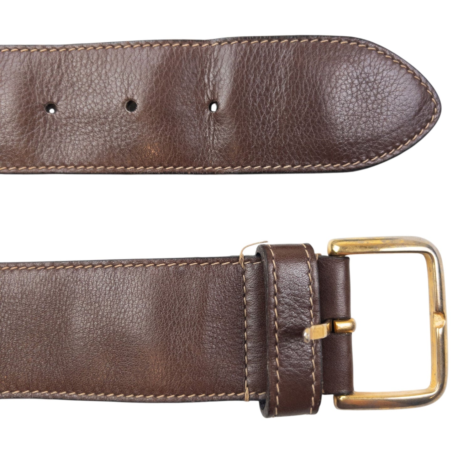 Vintage 90s Prada Studded Leather Belt Size M | O/S, Brown