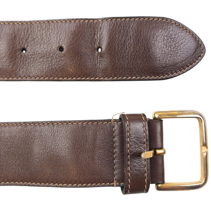 Vintage 90s Prada Studded Leather Belt Size M | O/S, Brown