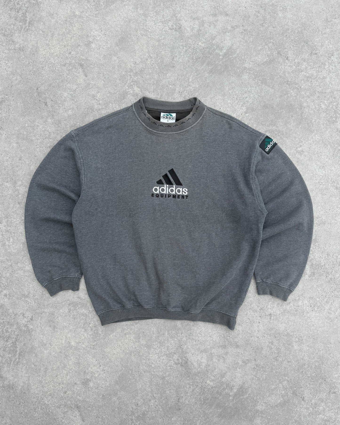 adidas equipment 1990s heavyweight embroidered sweatshirt (m) | Default Title, Grey