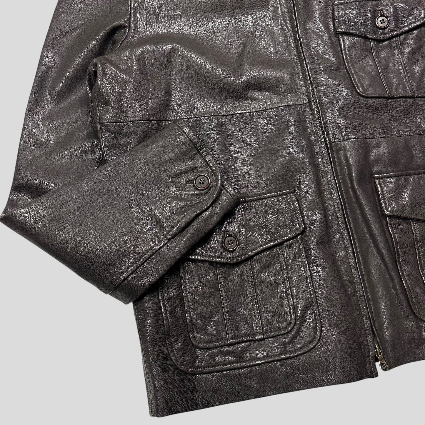 Paul Smith 00’s Multipocket Leather Nylon Lined Jacket - L/XL