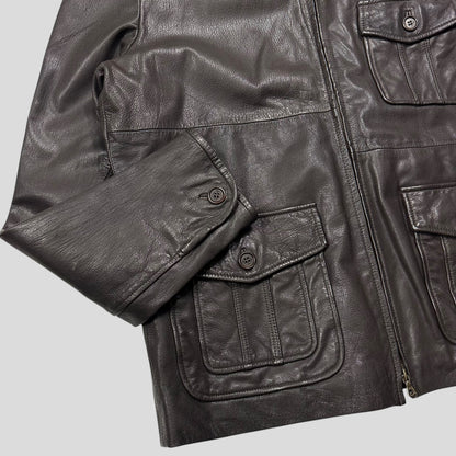 Paul Smith 00’s Multipocket Leather Nylon Lined Jacket - L/XL
