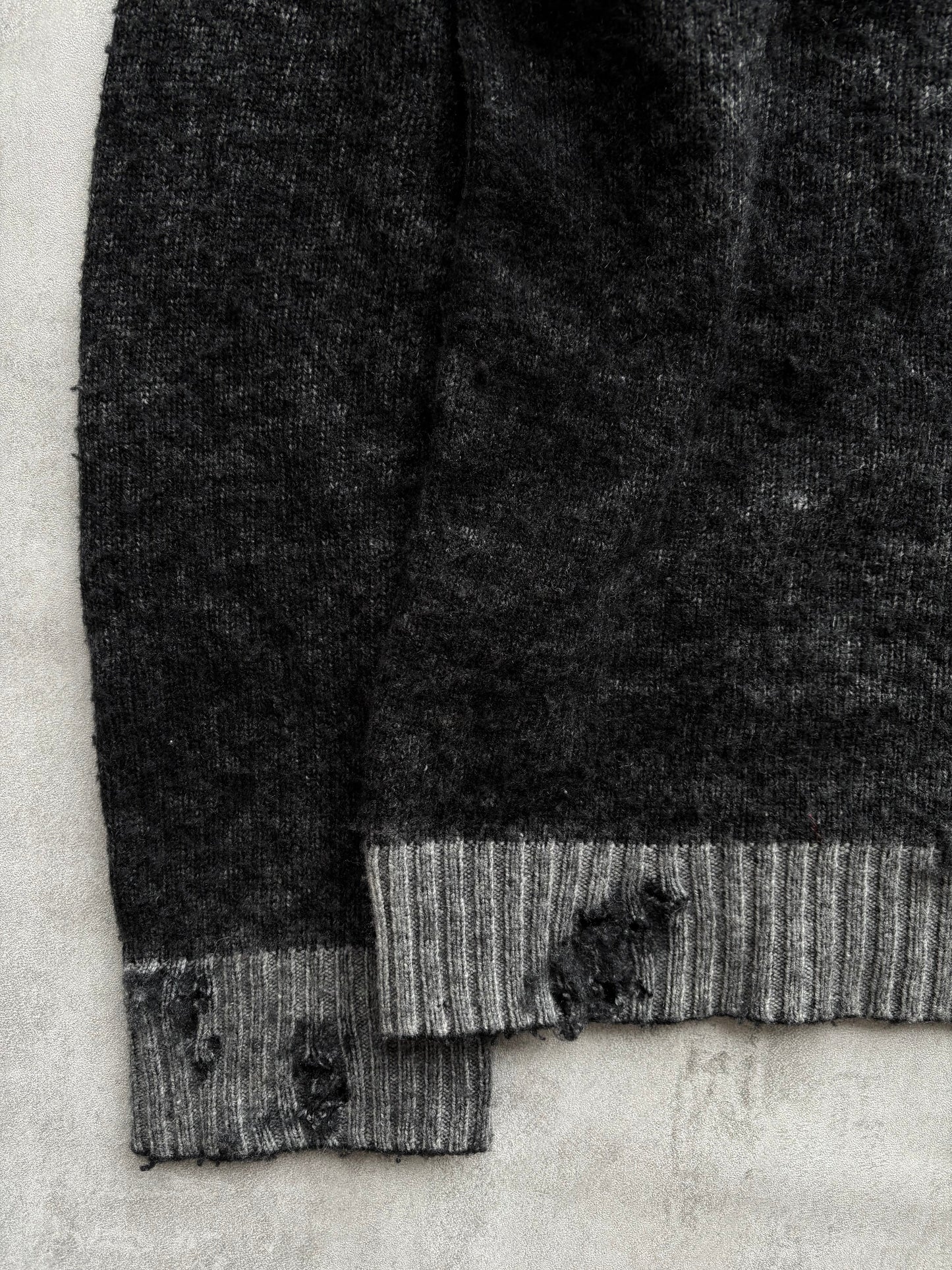 DIESEL DISTRESSED KNIT JUMPER | O/S, Black