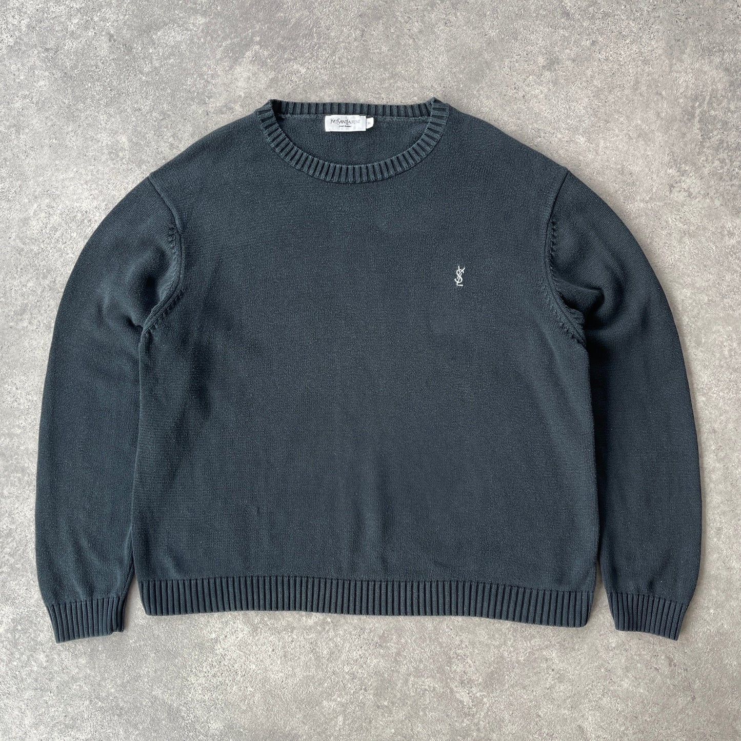 YSL 2000s heavyweight black knitted jumper (XL)