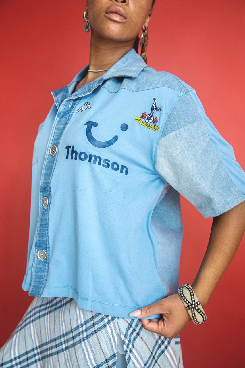 VT Rework: Tottenham Hotspur Cropped Denim Shirt