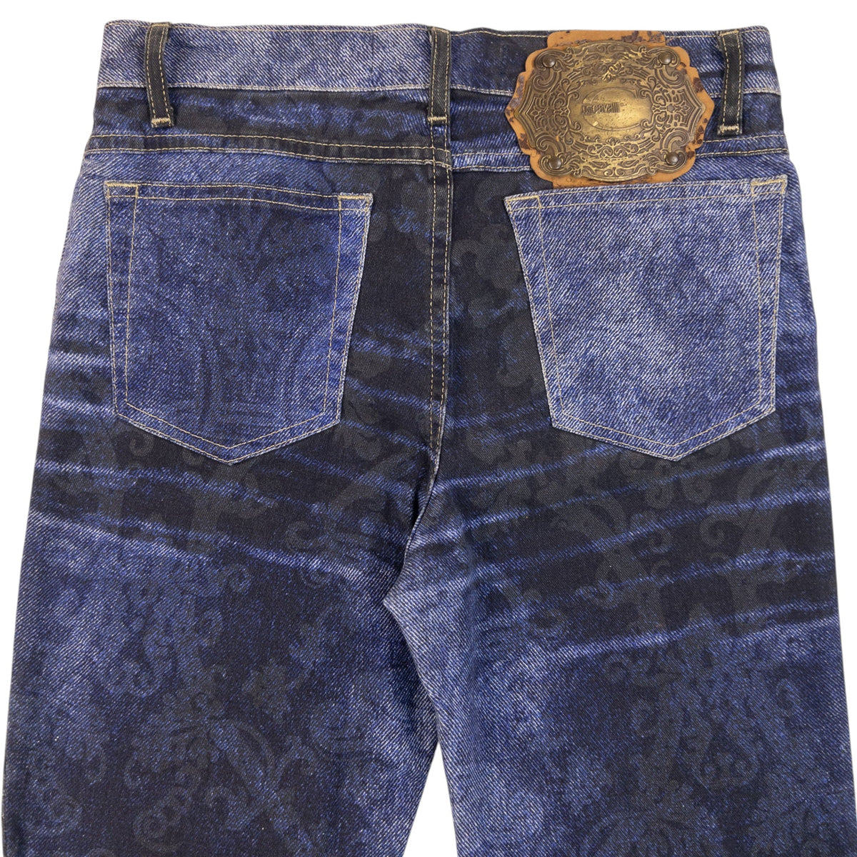Vintage 2000s Roberto Cavalli Stretch Denim Pattern Jeans Womens Size W29 | W29, Multicoloured