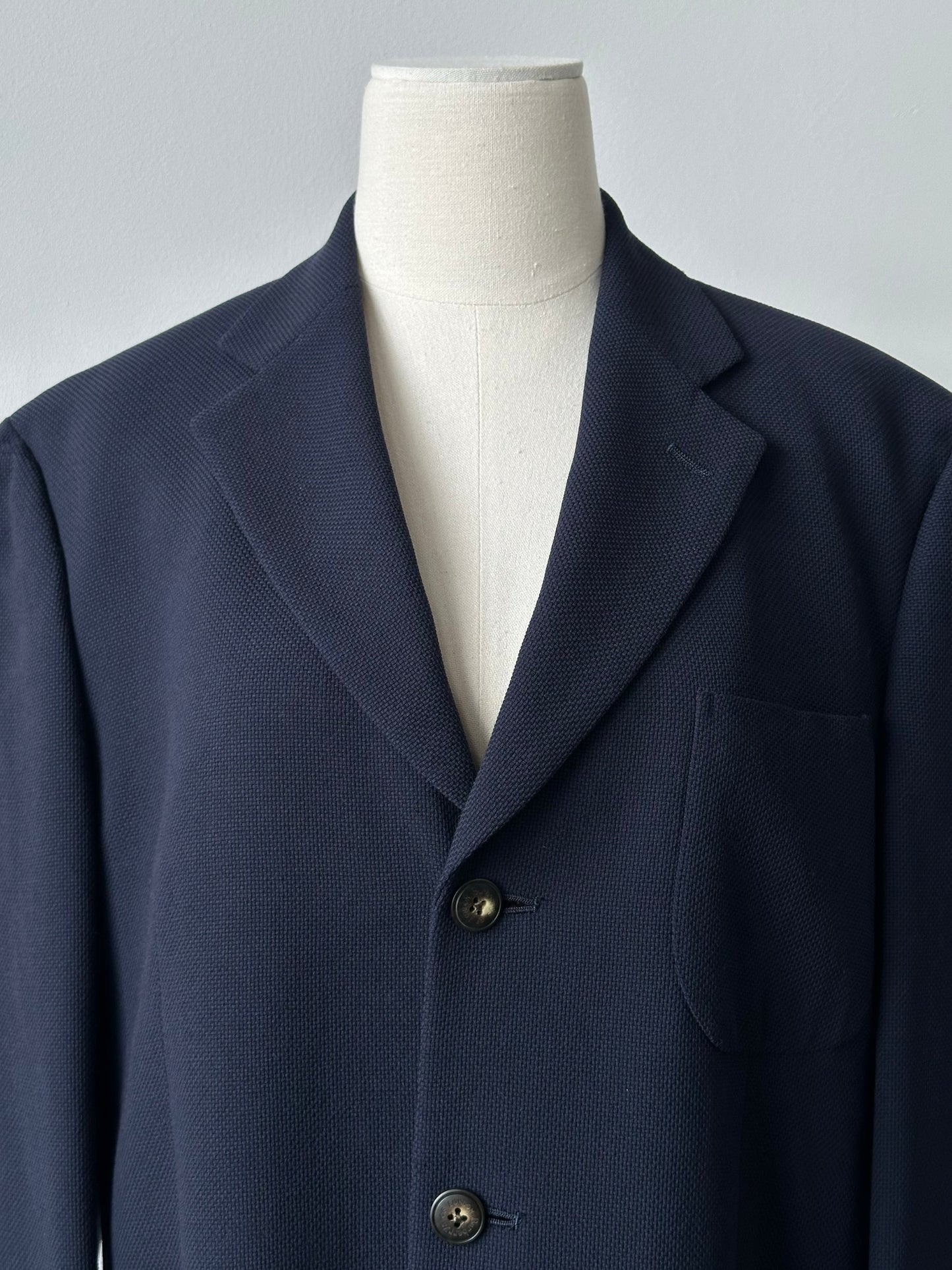 Burberry 1990s Wool Single Breasted Woven Blazer - M