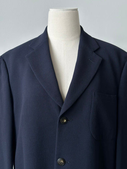 Burberry 1990s Wool Single Breasted Woven Blazer - M