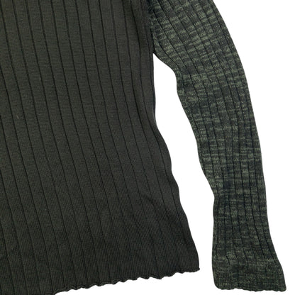 Vintage 2000s Armani Jeans Ribbed Wool Knit Q Zip Jumper Womens Size XL | XL, Green