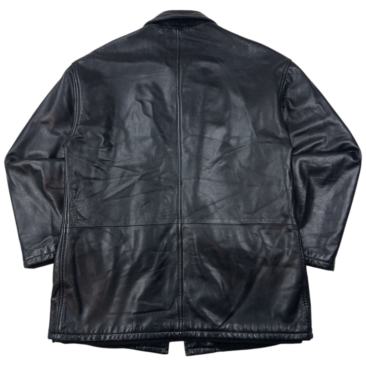 Vintage 90s Giorgio Armani Le Collezioni Zip Up Leather Jacket 