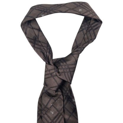 Vintage Burberry Nova Check Monogram Silk Tie