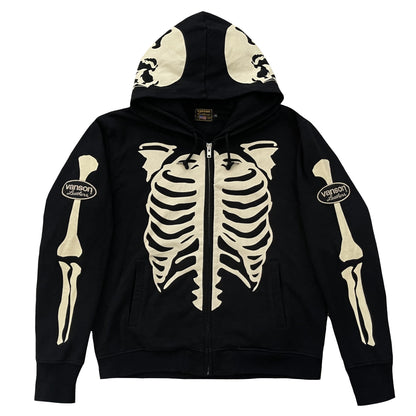 Vanson Leathers Skeleton Hoodie - XXL | XXL, Black