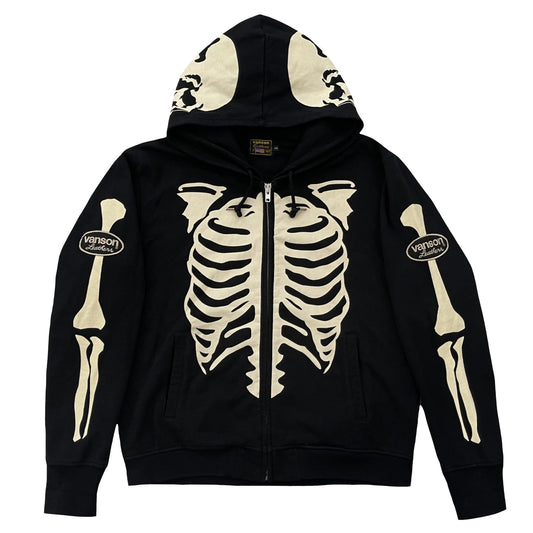 Vanson Leathers Skeleton Hoodie - XXL | XXL, Black