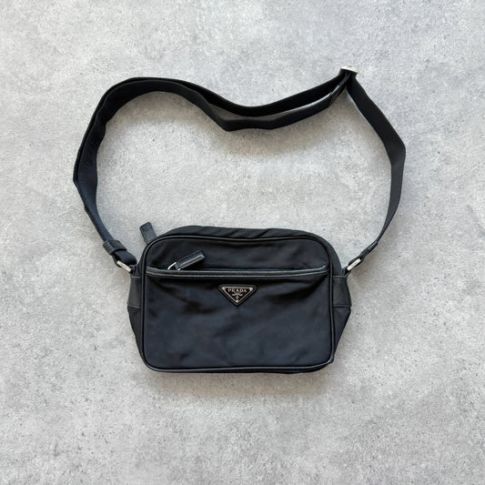 Prada Milano 2000s cross body nylon bag (10”x6”)