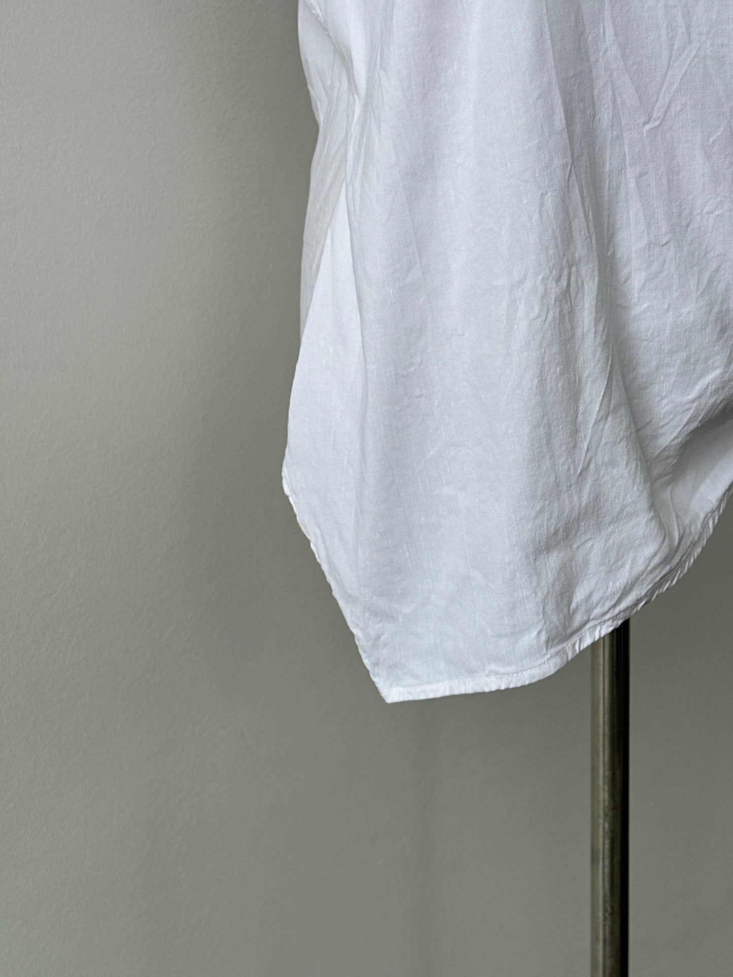 Nicole Farhi 2000s Linen Asymmetric Wrap Top - M-L
