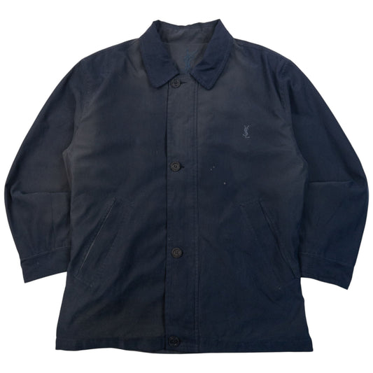 Vintage 90s YSL Yves Saint Laurent Harrington Jacket Size M | Medium, Navy