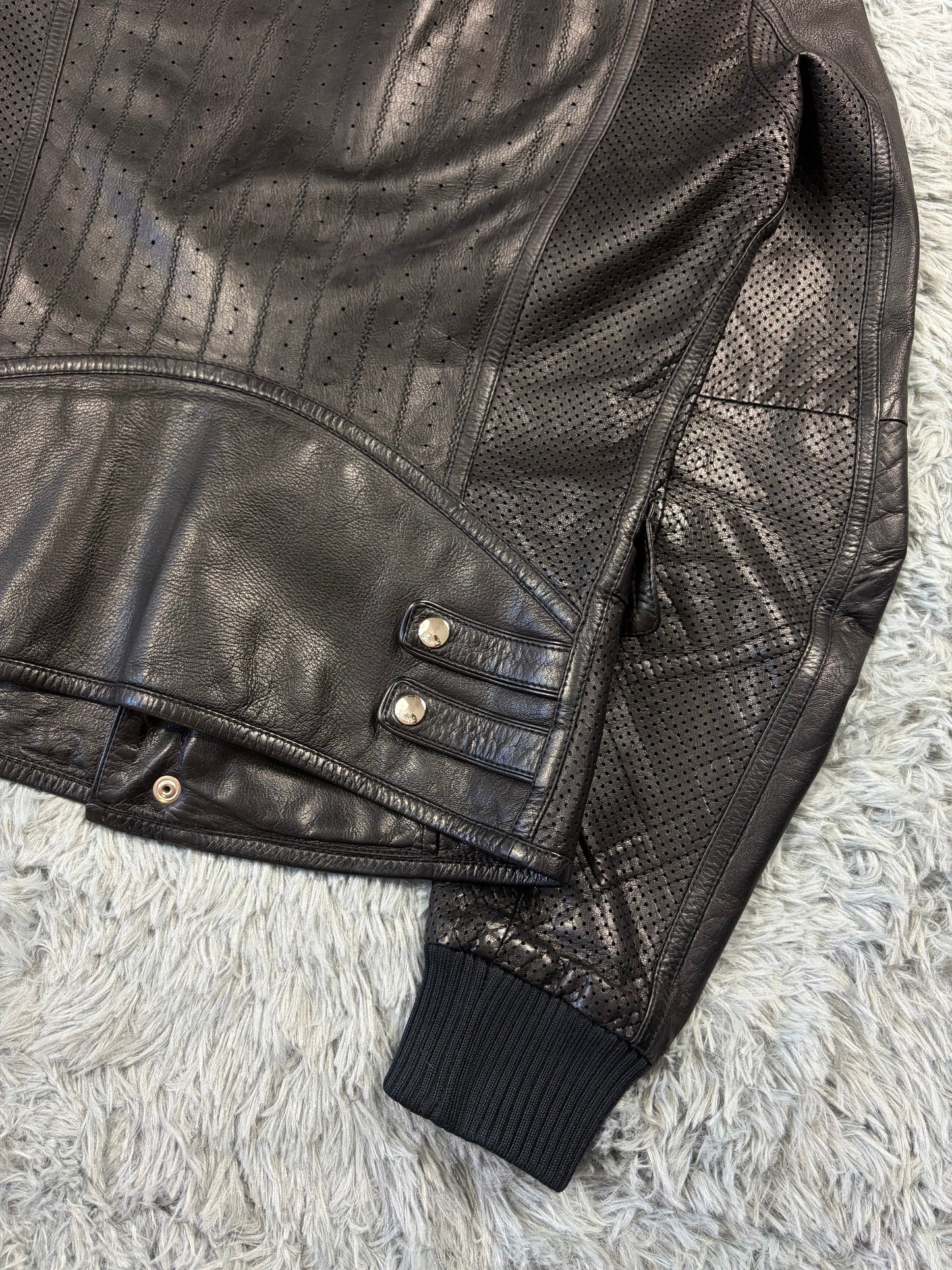 Gucci 00’s by Frida Giannini Perforated Leather Premium Biker Jacket - IT46 | O/S, Black