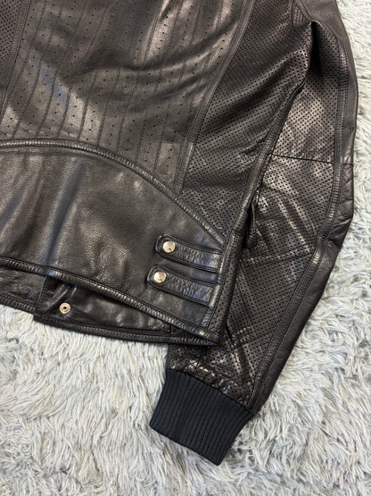 Gucci 00’s by Frida Giannini Perforated Leather Premium Biker Jacket - IT46 | O/S, Black