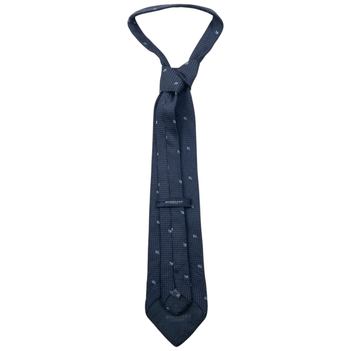 Vintage 2000s Burberry Monogram Silk Tie | O/S, Navy