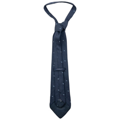 Vintage 2000s Burberry Monogram Silk Tie | O/S, Navy