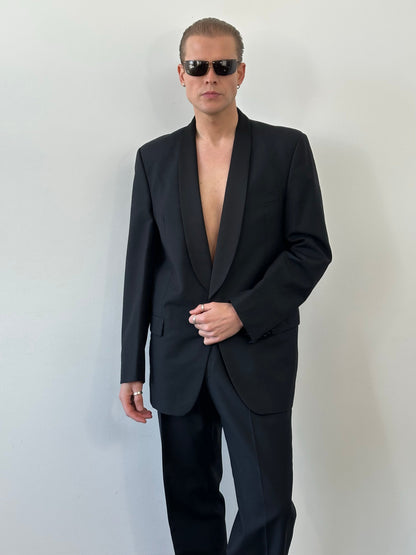 Pierre Cardin 1980s Pure Wool Shawl Tuxedo Suit - 42L/W34