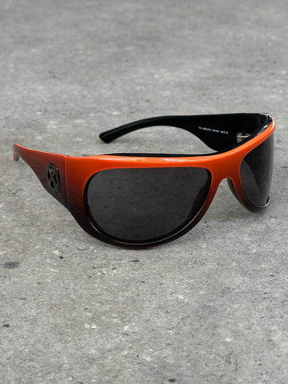 Vintage 2000s Shield Wrap Logo Sunglasses