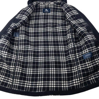 Vintage 2000s Burberry Nova Check Lined Wool Duffle Jacket Size M | O/S, Black