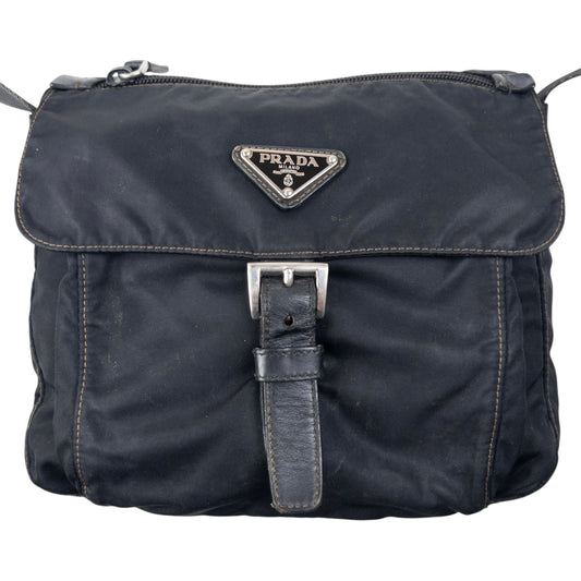 Vintage 2000s Prada Crossbody Bag | O/S, Black