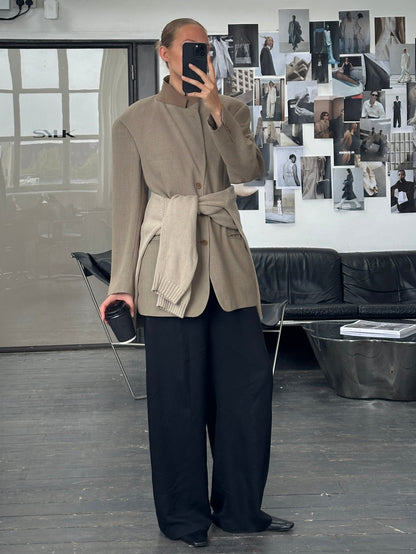 Giorgio Armani Le Collezioni 1990s Wool Woven Blazer - 40R/L