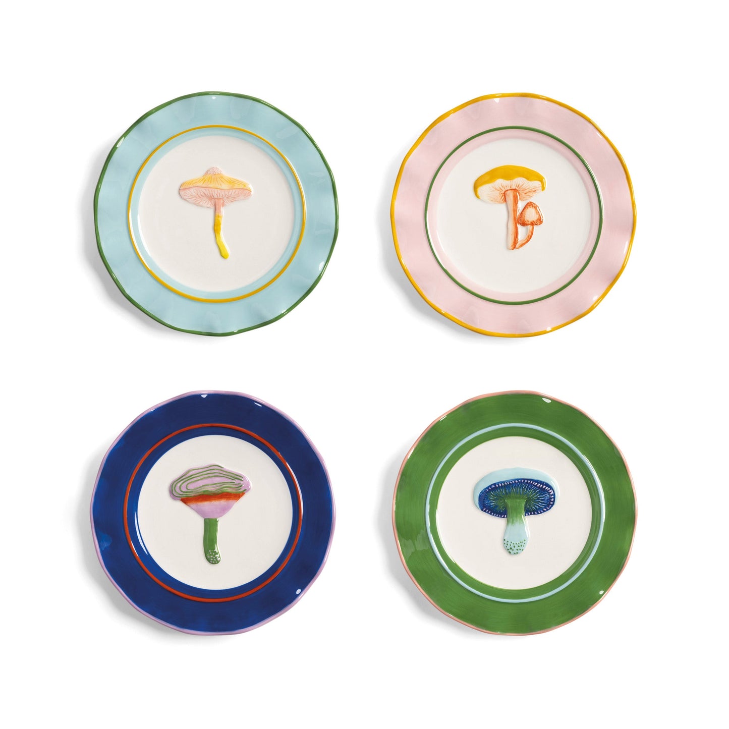 &Klevering Plate Magic Mushrrom Set Of 4