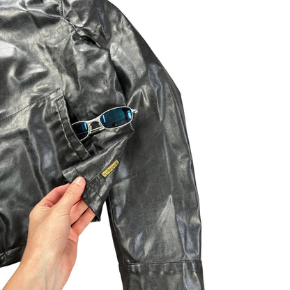 Armani Jeans 00’s Cropped Faux Leather Jacket M | Medium, Black